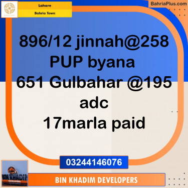 Residential Plot for Sale in Bahria Town, Lahore - (BP-137383)