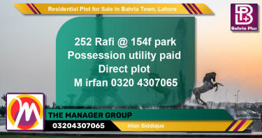 Residential Plot for Sale in Bahria Town, Lahore - (BP-137384)