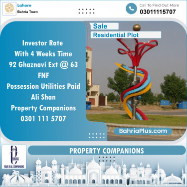 Residential Plot for Sale in Bahria Town, Lahore - (BP-137398)