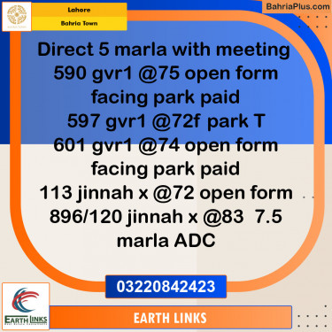 Residential Plot for Sale in Bahria Town, Lahore - (BP-137404)