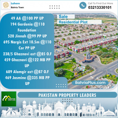 Residential Plot for Sale in Bahria Town, Lahore - (BP-137446)