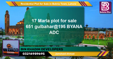Residential Plot for Sale in Bahria Town, Lahore - (BP-137469)