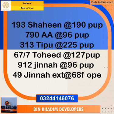 Residential Plot for Sale in Bahria Town, Lahore - (BP-137511)