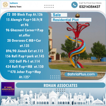 Residential Plot for Sale in Bahria Town, Lahore - (BP-137569)