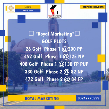 Residential Plot for Sale in Bahria Town, Lahore - (BP-137579)