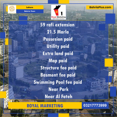 Residential Plot for Sale in Bahria Town, Lahore - (BP-137716)
