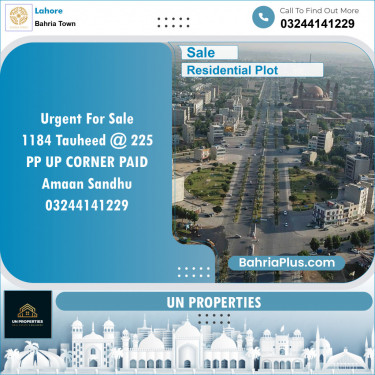 Residential Plot for Sale in Bahria Town, Lahore - (BP-137747)
