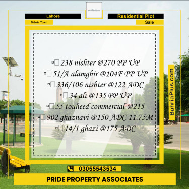 Residential Plot for Sale in Bahria Town, Lahore - (BP-137754)