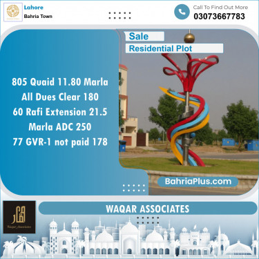 Residential Plot for Sale in Bahria Town, Lahore - (BP-137797)