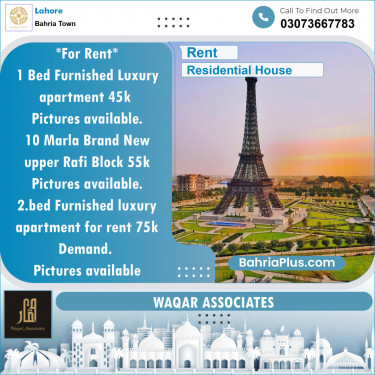 Residential House for Rent in Bahria Town, Lahore - (BP-137800)