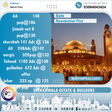 Residential Plot for Sale in Bahria Town, Lahore - (BP-137810)
