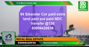 Residential Plot for Sale in Bahria Town, Lahore - (BP-137888)