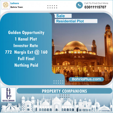 Residential Plot for Sale in Bahria Town, Lahore - (BP-138004)