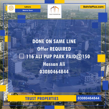 Residential Plot for Sale in Bahria Town, Lahore - (BP-138006)