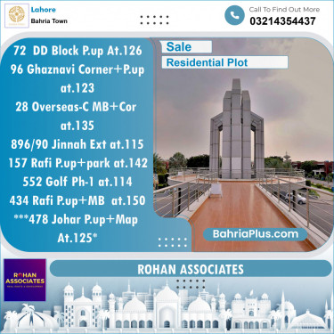Residential Plot for Sale in Bahria Town, Lahore - (BP-138115)