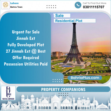 Residential Plot for Sale in Bahria Town, Lahore - (BP-138126)