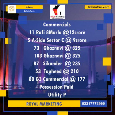 Commercial Plot for Sale in Bahria Town, Lahore - (BP-138259)