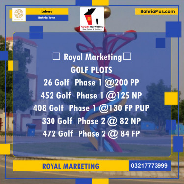 Residential Plot for Sale in Bahria Town, Lahore - (BP-138262)