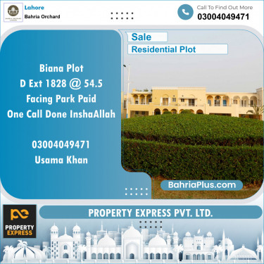 Residential Plot for Sale in Bahria Orchard, Lahore - (BP-138267)