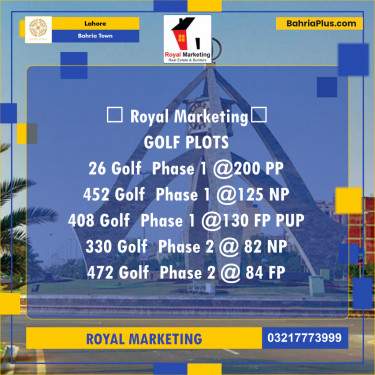 Residential Plot for Sale in Bahria Town, Lahore - (BP-138312)