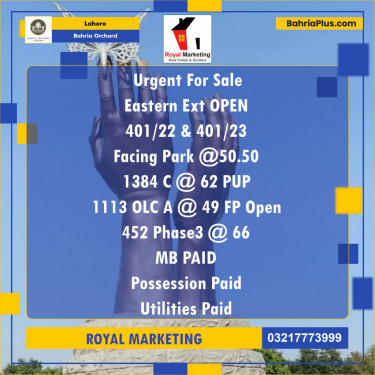Residential Plot for Sale in Bahria Orchard, Lahore - (BP-138317)