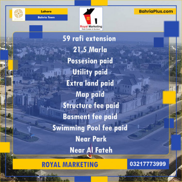 Residential Plot for Sale in Bahria Town, Lahore - (BP-138318)