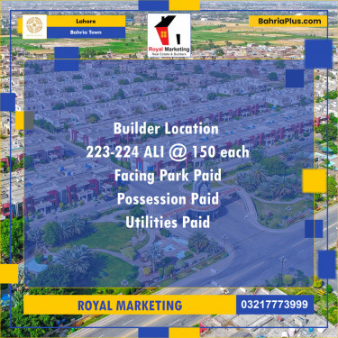 Residential Plot for Sale in Bahria Town, Lahore - (BP-138319)