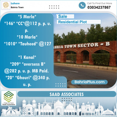 Residential Plot for Sale in Bahria Town, Lahore - (BP-138373)