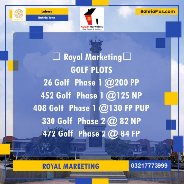 Residential Plot for Sale in Bahria Town, Lahore - (BP-138388)