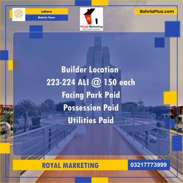 Residential Plot for Sale in Bahria Town, Lahore - (BP-138488)
