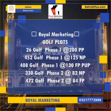 Residential Plot for Sale in Bahria Town, Lahore - (BP-138575)