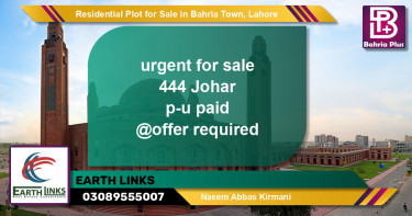 Residential Plot for Sale in Bahria Town, Lahore - (BP-138614)