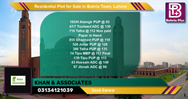 Residential Plot for Sale in Bahria Town, Lahore - (BP-138653)