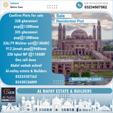 Residential Plot for Sale in Bahria Town, Lahore - (BP-138674)
