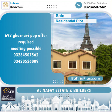 Residential Plot for Sale in Bahria Town, Lahore - (BP-138681)