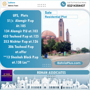 Residential Plot for Sale in Bahria Town, Lahore - (BP-138691)