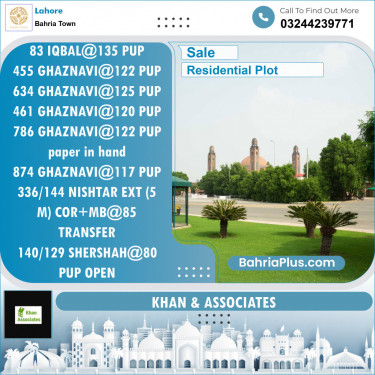 Residential Plot for Sale in Bahria Town, Lahore - (BP-138693)