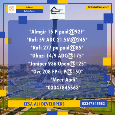 Residential Plot for Sale in Bahria Town, Lahore - (BP-138787)
