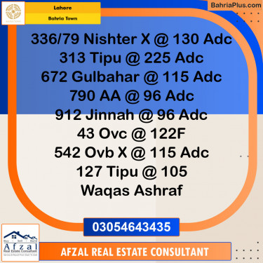Residential Plot for Sale in Bahria Town, Lahore - (BP-138800)