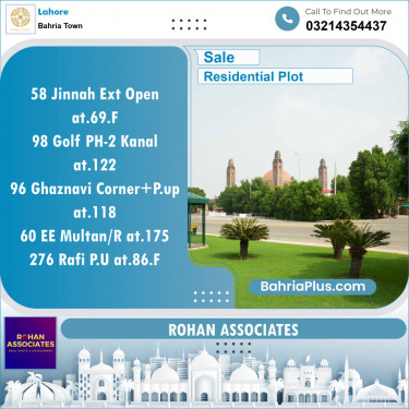 Residential Plot for Sale in Bahria Town, Lahore - (BP-138814)