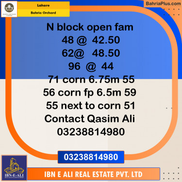 Residential Plot for Sale in Bahria Orchard, Lahore - (BP-138858)