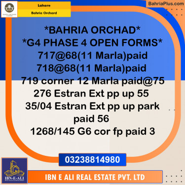 Residential Plot for Sale in Bahria Orchard, Lahore - (BP-138859)