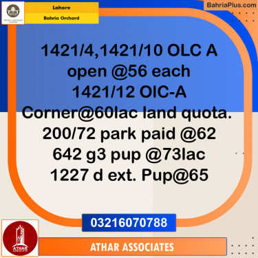Residential Plot for Sale in OLC-A Block -  Bahria Orchard, Lahore - (BP-138883)