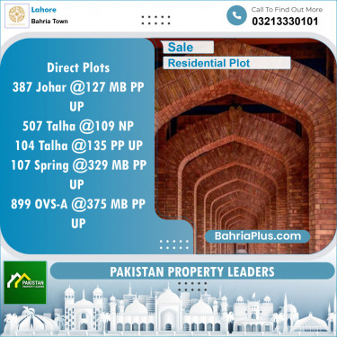 Residential Plot for Sale in Bahria Town, Lahore - (BP-138891)