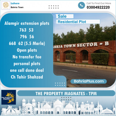 Residential Plot for Sale in Bahria Town, Lahore - (BP-138892)