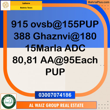 Residential Plot for Sale in Overseas B -  Bahria Town, Lahore - (BP-138901)