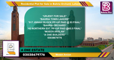 Residential Plot for Sale in Bahria Orchard, Lahore - (BP-138979)