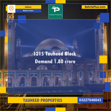 Residential Plot for Sale in Sector F - Tauheed Block -  Bahria Town, Lahore - (BP-138985)