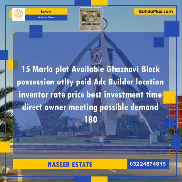 Residential Plot for Sale in Bahria Town, Lahore - (BP-139053)