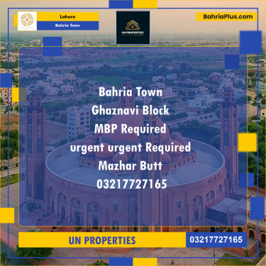 Residential Plot for Sale in Bahria Town, Lahore - (BP-139066)
